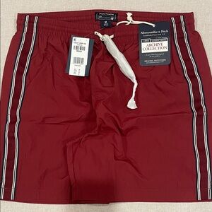Abercrombie & Fitch Burgundy Swim Trunks